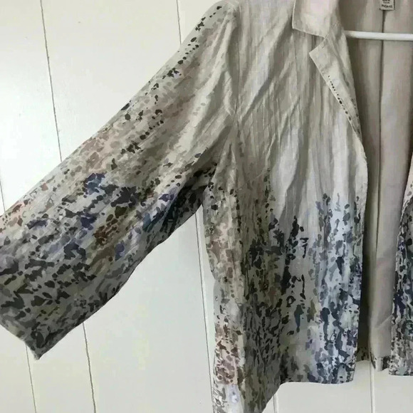 Coldwater Creek Women’s 3/4 Sleeve Open Front Linen Top Blazer Size PM - Picture 6 of 6